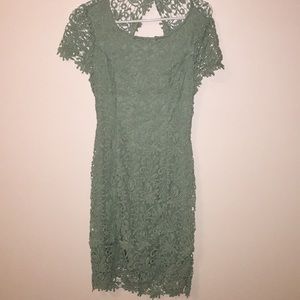 Sage green lace dress